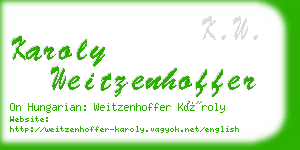 karoly weitzenhoffer business card